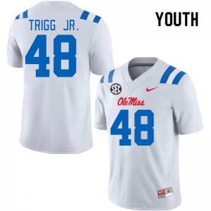 Youth Mark Trigg Jr. White Rebels 2024 New College Football #48 Jersey 479971-616