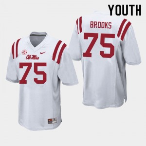 Youth Mason Brooks White Ole Miss Rebels College Football #75 Jersey 194164-731
