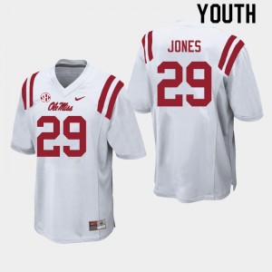 Youth Matt Jones White Ole Miss Rebels College Football #29 Jersey 889920-715