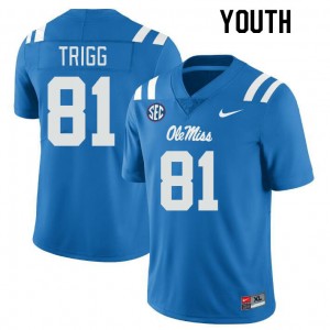 Youth Michael Trigg Powder Blue University of Mississippi College Football #81 Jersey 976110-157