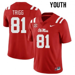Youth Michael Trigg Red Ole Miss College Football #81 Jersey 145730-423