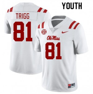 Youth Michael Trigg White Ole Miss College Football #81 Jersey 729836-134