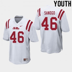 Youth MoMo Sanogo White Rebels College Football #46 Jersey 186813-992
