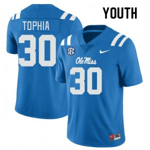 Youth Nagari Tophia Powder Blue Ole Miss College Football #30 Jersey 605200-562