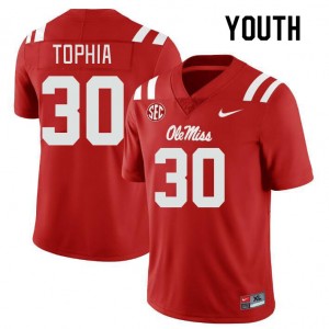 Youth Nagari Tophia Red Ole Miss Rebels College Football #30 Jersey 561691-527