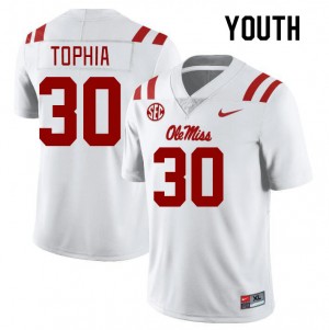 Youth Nagari Tophia White Ole Miss Rebels College Football #30 Jersey 141397-104
