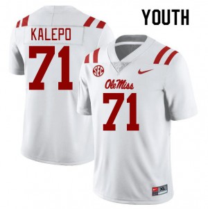Youth Nate Kalepo White University of Mississippi College Football #71 Jersey 256400-754