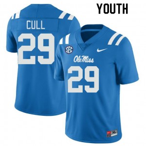 Youth Nick Cull Powder Blue Rebels College Football #29 Jersey 939993-862