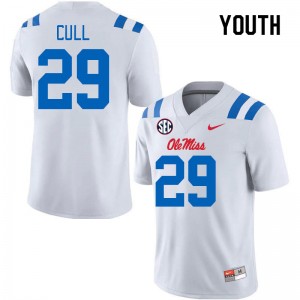 Youth Nick Cull White Ole Miss 2024 New College Football #29 Jersey 764260-944