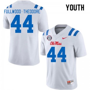 Youth Nyseer Fullwood-Theodore White Rebels 2024 New College Football #44 Jersey 584547-120