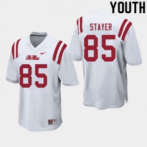 Youth Owen Stayer White Ole Miss College Football #85 Jersey 249371-475