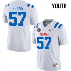 Youth Paris Evans White Ole Miss 2024 New College Football #57 Jersey 316419-815