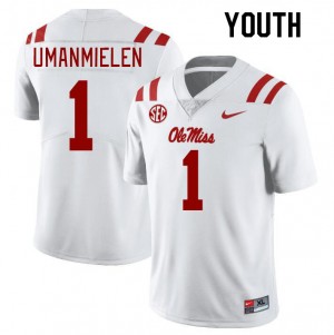 Youth Princely Umanmielen White University of Mississippi College Football #1 Jersey 300598-204