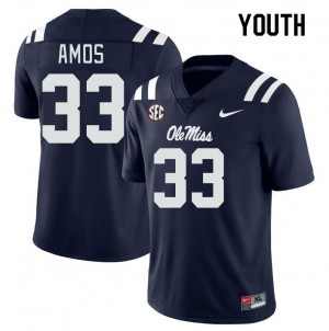 Youth Rashad Amos Navy Ole Miss Rebels College Football #33 Jersey 503590-353