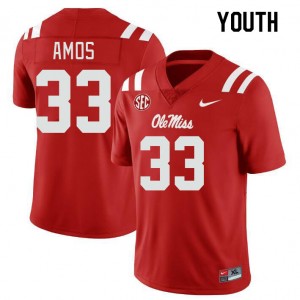 Youth Rashad Amos Red Rebels College Football #33 Jersey 412694-402