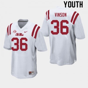 Youth Rayf Vinson White Ole Miss College Football #36 Jersey 267069-345