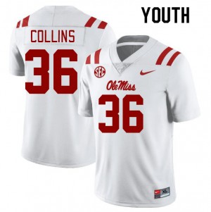 Youth Raymond Collins White Ole Miss College Football #36 Jersey 477215-315