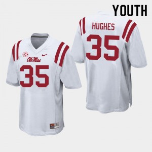 Youth Reginald Hughes White Rebels College Football #35 Jersey 784504-982