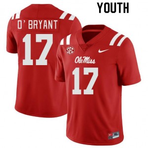 Youth Richard O'Bryant Red Ole Miss College Football #17 Jersey 467418-528