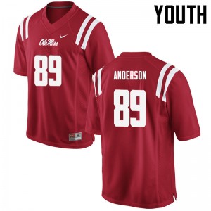 Youth Ryder Anderson Red Ole Miss College Football #89 Jersey 406272-464