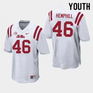 Youth Salathiel Hemphill White Ole Miss College Football #46 Jersey 150267-585