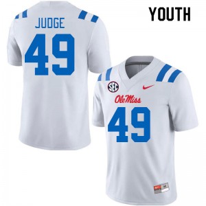 Youth Sean Judge White Ole Miss Rebels 2024 New College Football #49 Jersey 760316-950