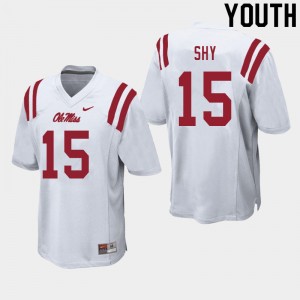 Youth Sellers Shy White Ole Miss Rebels College Football #15 Jersey 344857-736