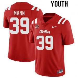 Youth Skielar Mann Red Ole Miss College Football #39 Jersey 716649-596