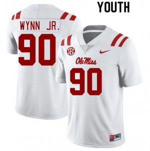 Youth Stephon Wynn Jr. White Ole Miss College Football #90 Jersey 671983-709