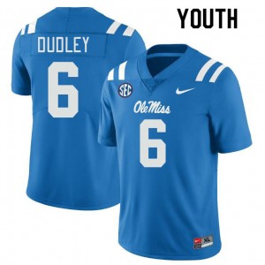 Youth TJ Dudley Powder Blue Ole Miss College Football #6 Jersey 407253-735