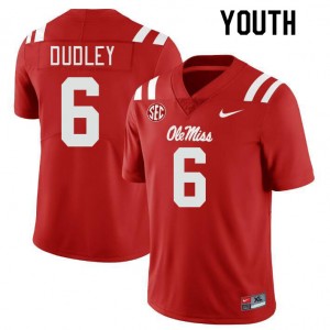 Youth TJ Dudley Red Ole Miss College Football #6 Jersey 277605-743