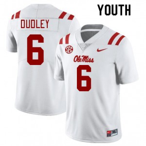 Youth TJ Dudley White Rebels College Football #6 Jersey 333128-213
