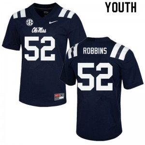 Youth Taleeq Robbins Navy Rebels College Football #52 Jersey 942526-670