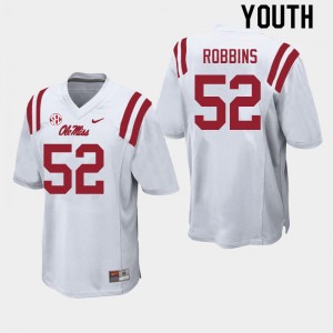 Youth Taleeq Robbins White Ole Miss Rebels College Football #52 Jersey 583634-767