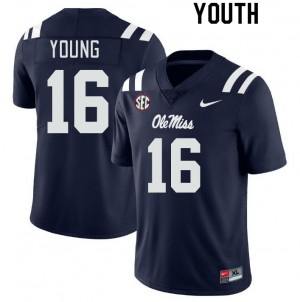 Youth Teja Young Navy Ole Miss College Football #16 Jersey 381570-160