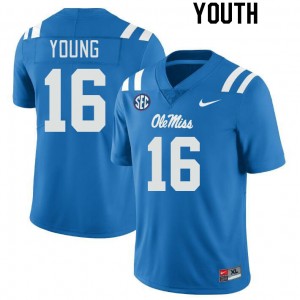 Youth Teja Young Powder Blue Ole Miss College Football #16 Jersey 885262-621