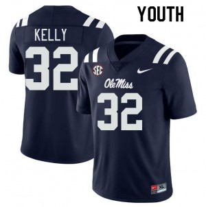 Youth Torian Kelly Navy Ole Miss Rebels College Football #32 Jersey 395622-603