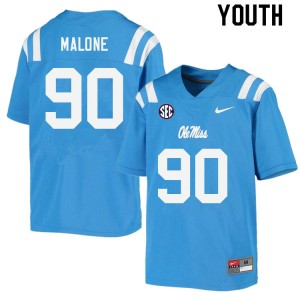 Youth Tywone Malone Powder Blue Ole Miss College Football #90 Jersey 513958-696