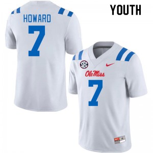 Youth Walker Howard White University of Mississippi 2024 New College Football #7 Jersey 101632-515