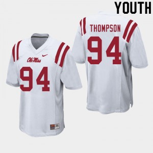 Youth Walker Thompson White Ole Miss Rebels College Football #94 Jersey 509798-380