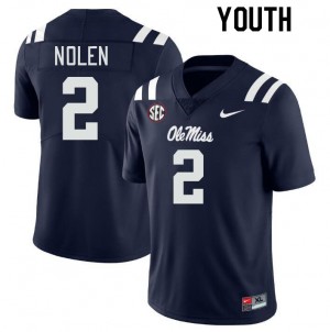 Youth Walter Nolen Navy Ole Miss College Football #2 Jersey 480986-628