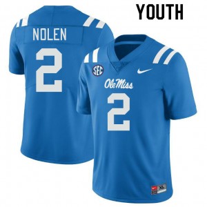 Youth Walter Nolen Powder Blue Ole Miss College Football #2 Jersey 838044-486
