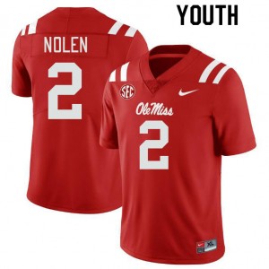 Youth Walter Nolen Red Ole Miss College Football #2 Jersey 195477-457