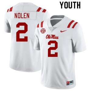 Youth Walter Nolen White Ole Miss Rebels College Football #2 Jersey 790304-260