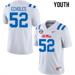 Youth William Echoles White Ole Miss Rebels 2024 New College Football #52 Jersey 536111-400