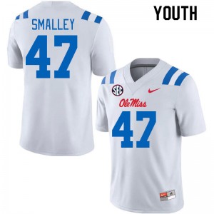 Youth Wyatt Smalley White University of Mississippi 2024 New College Football #47 Jersey 455293-344
