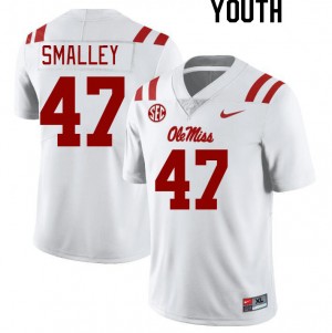 Youth Wyatt Smalley White Rebels College Football #47 Jersey 203716-936