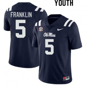 Youth Zakhari Franklin Navy Ole Miss College Football #5 Jersey 998815-605