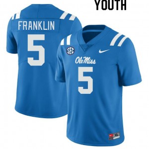 Youth Zakhari Franklin Powder Blue Ole Miss College Football #5 Jersey 325836-222