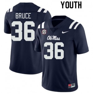 Youth Zamari Bruce Navy University of Mississippi College Football #36 Jersey 273059-958